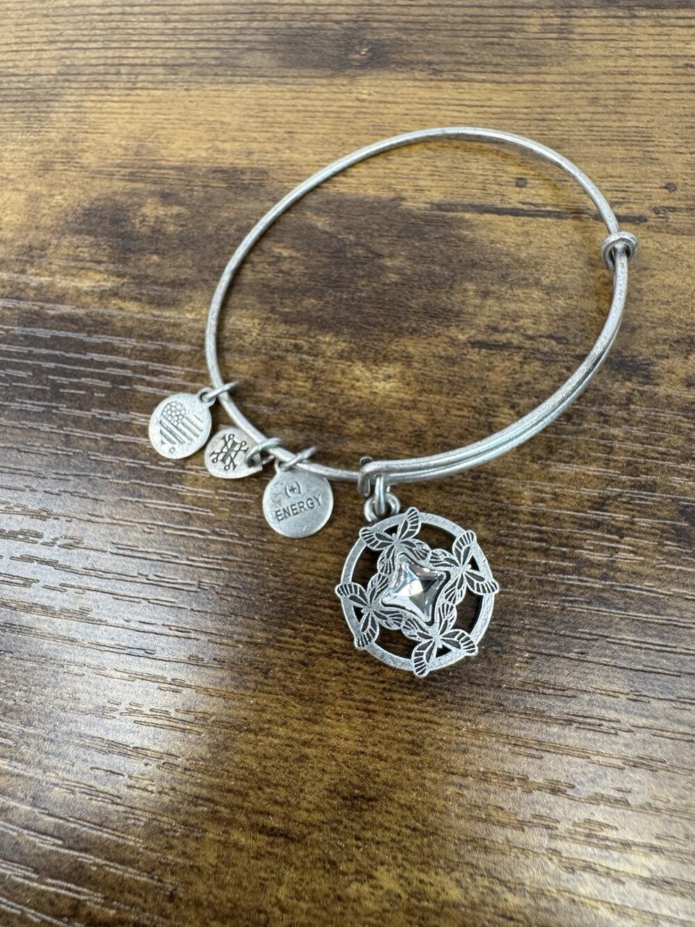 Alex and Ani Wings of Change Butterfly Crystal Bangle Bracelet Silver 2019